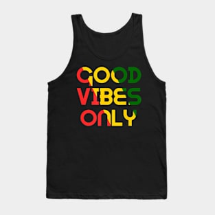 Good Vibes Only Rasta Reggae Roots Clothing Flag Tank Top